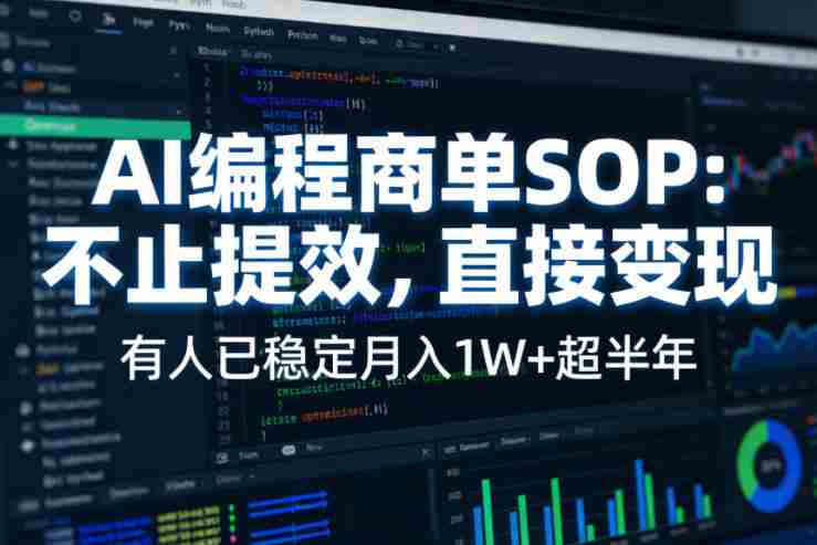 AI编程商单SOP，AI编程不能只给工作提效，还要直接变现，有人已经稳定月入1W+半年了-网创资源