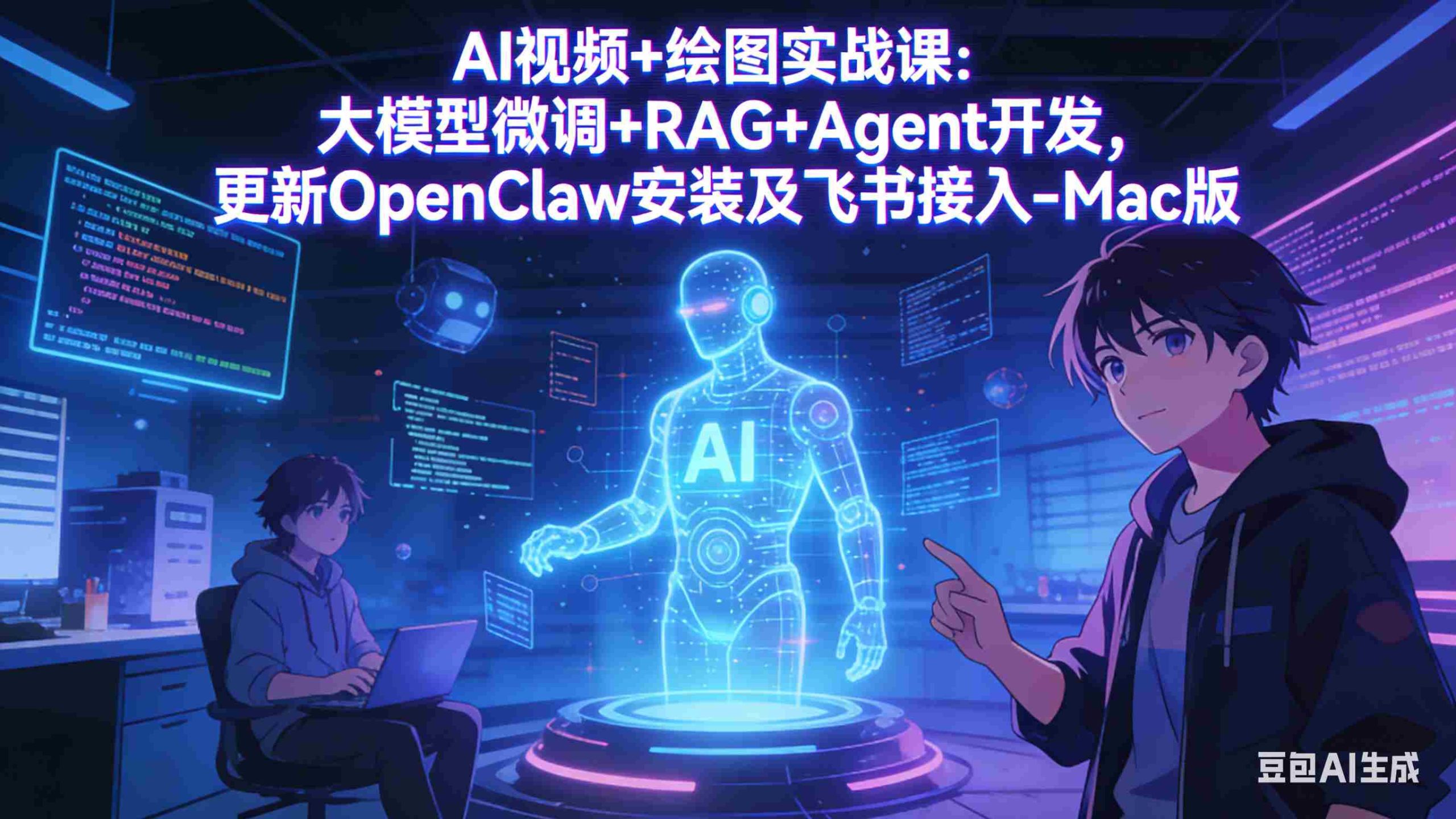 （17594期）AI视频+绘图实战课：大模型微调+RAG+Agent开发，更新OpenClaw安装及飞书接入-Mac版-网创资源