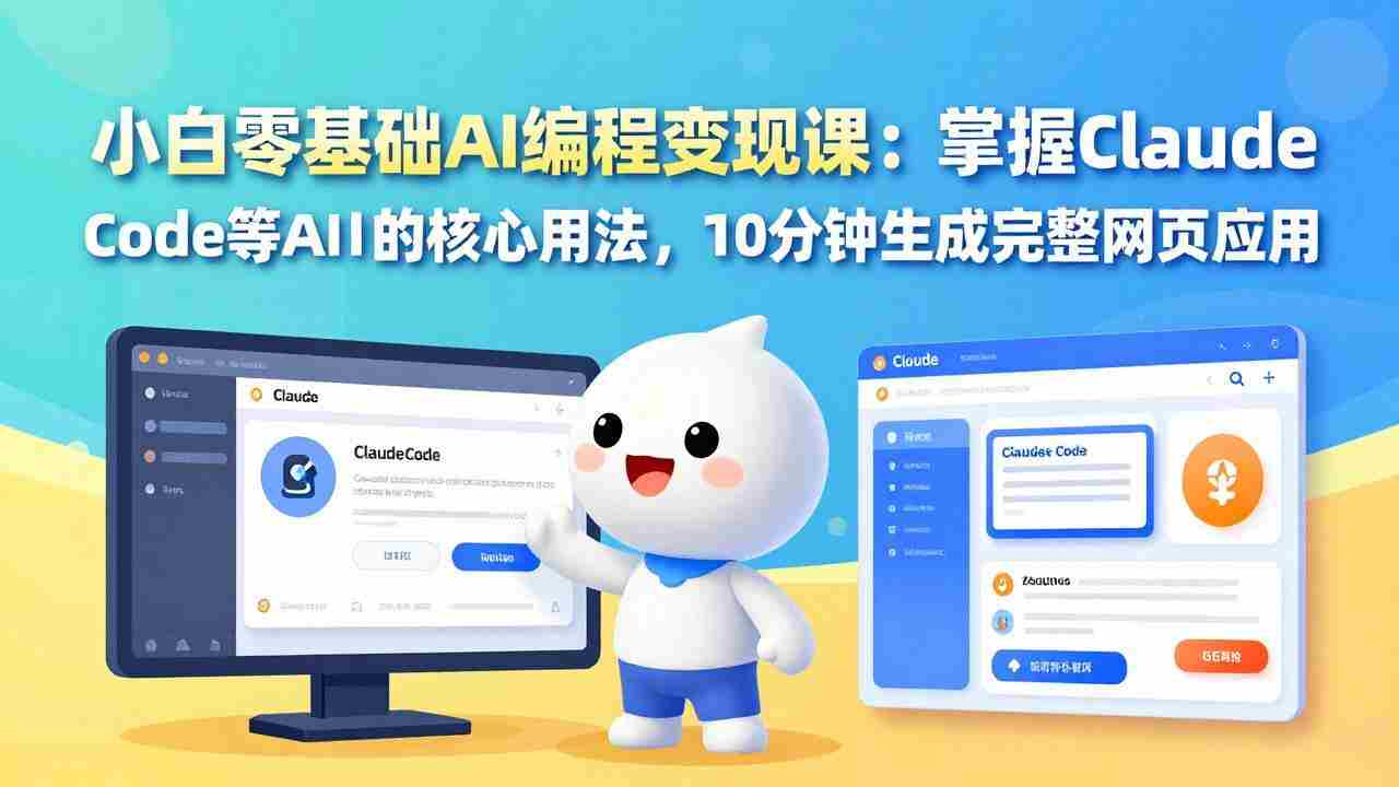 （17562期）小白零基础AI编程变现课：掌握Claude Code等AI工具的核心用法，10分钟生成完整网页应用-网创资源