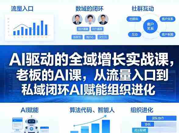 AI驱动的全域增长实战课，老板的AI课，从流量入口到私域闭环AI赋能组织进化（26年3月12-14日）-网创资源
