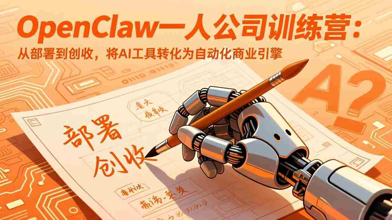 （17540期）OpenClaw一人公司训练营：从部署到创收，将AI工具转化为自动化商业引擎-网创资源