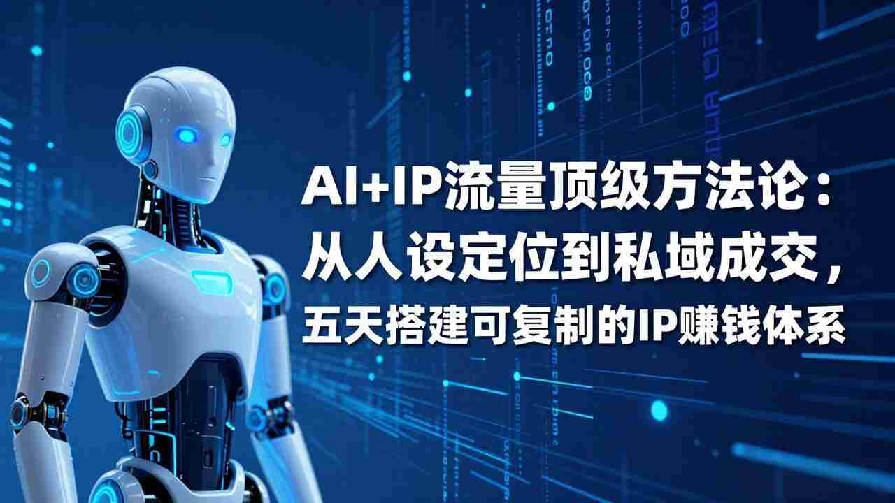 （17521期）AI+IP顶级方法论：从人设定位到私域成交，五天搭建可复制的IP赚钱体系-网创资源