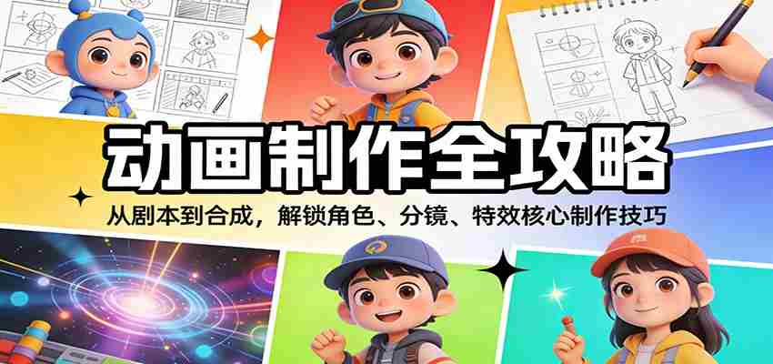 动画制作全攻略：从剧本到合成，解锁角色、分镜、特效核心制作技巧-网创资源