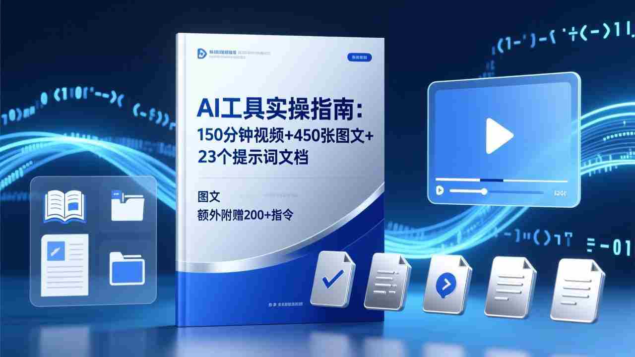 （17504期）AI工具实操指南：150分钟视频+450张图文+23个提示词文档，额外附赠200+指令-网创资源