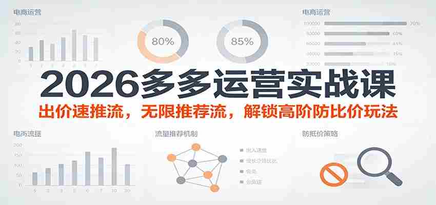 2026多多运营实战课：出价速推流，无限推荐流，解锁高阶防比价玩法（更新）-网创资源