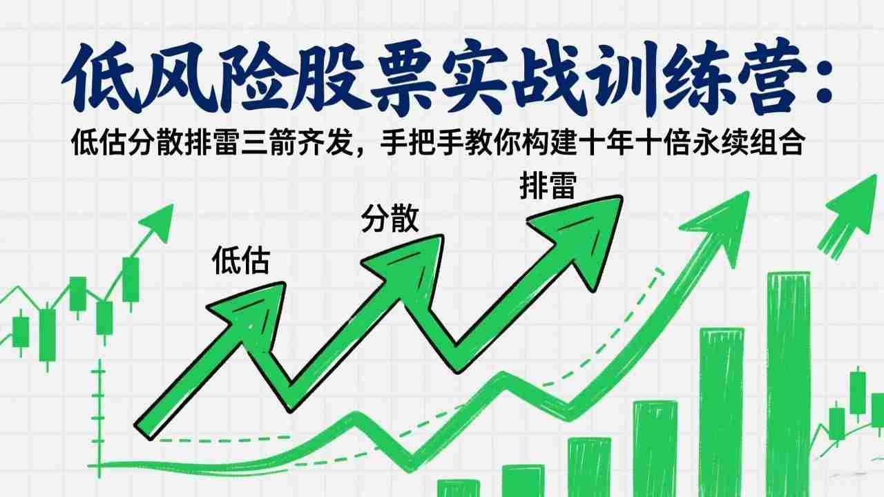 （17487期）低风险股票实战训练营：低估分散排雷三箭齐发，手把手教你构建十年十倍永续组合-网创资源