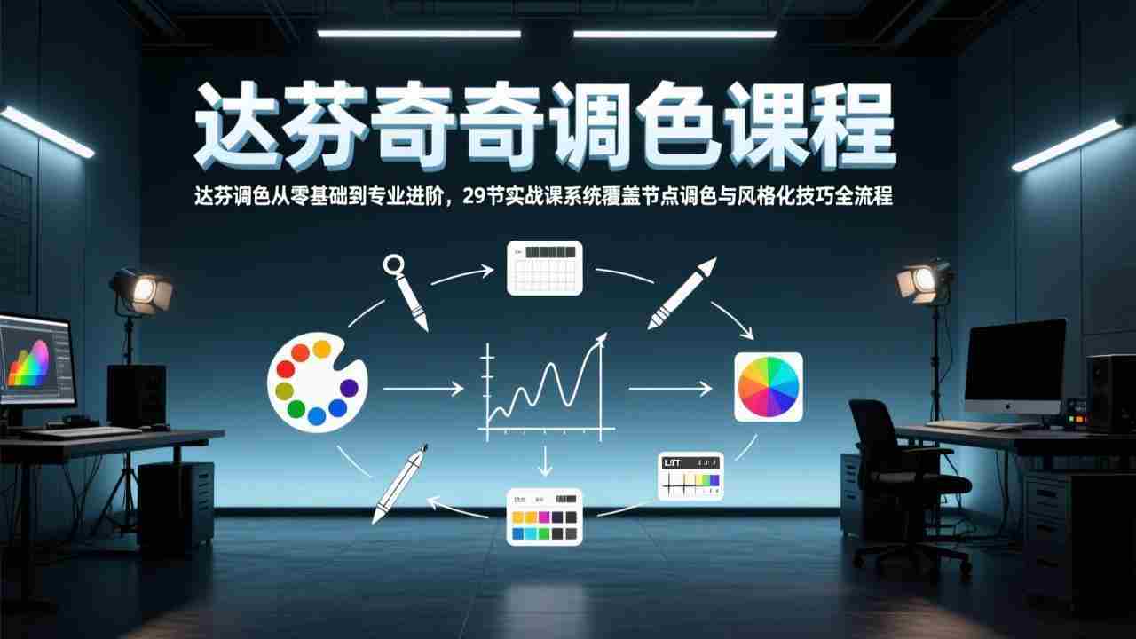 （17484期）达芬奇调色从零基础到专业进阶，29节实战课系统覆盖节点调色与风格化技巧全流程-网创资源