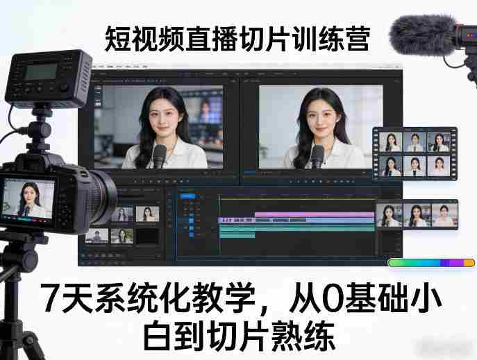 短视频直播切片训练营，7天系统化教学，从0基础小白到切片熟练-网创资源
