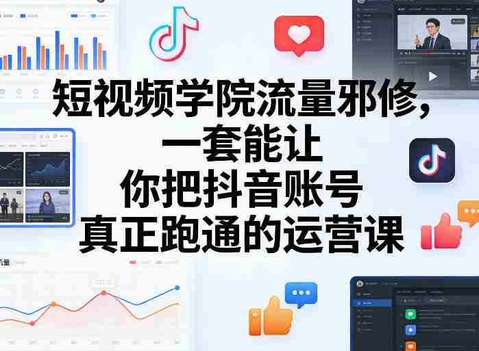 短视频学院流量邪修，一套能让你把抖音账号真正跑通的运营课-网创资源