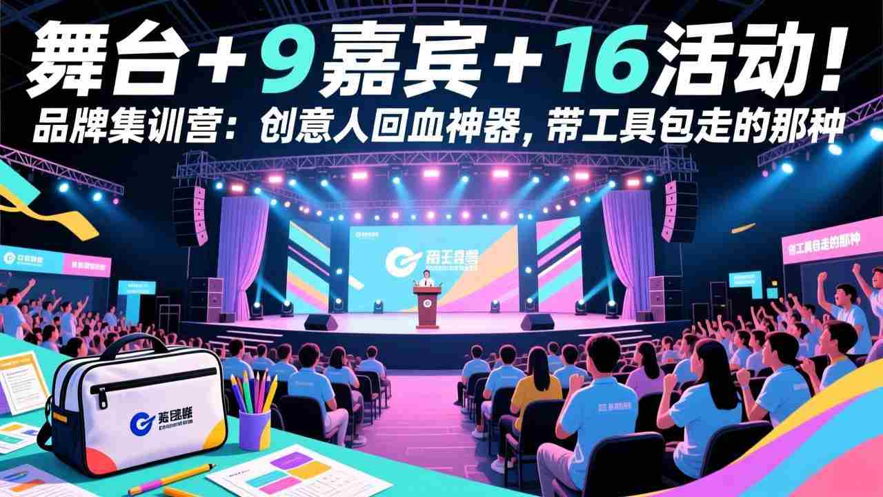（17413期）舞台 + 9 嘉宾 + 16 活动！品牌集训营：创意人回血神器，带工具包走的那种-网创资源