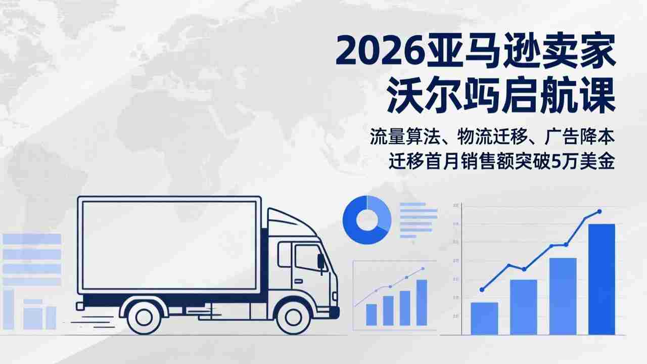 （17416期）2026亚马逊卖家沃尔玛启航课，流量算法、物流迁移、广告降本，迁移首月销售额突破5万美金-网创资源