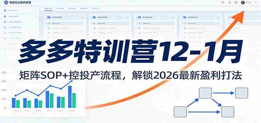 多多特训营12-1月：矩阵SOP+ 控投产流程，解锁2026最新盈利打法-网创资源