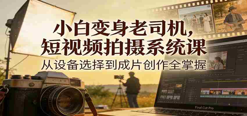 小白变身老司机，短视频拍摄系统课，从设备选择到成片创作全掌握-网创资源