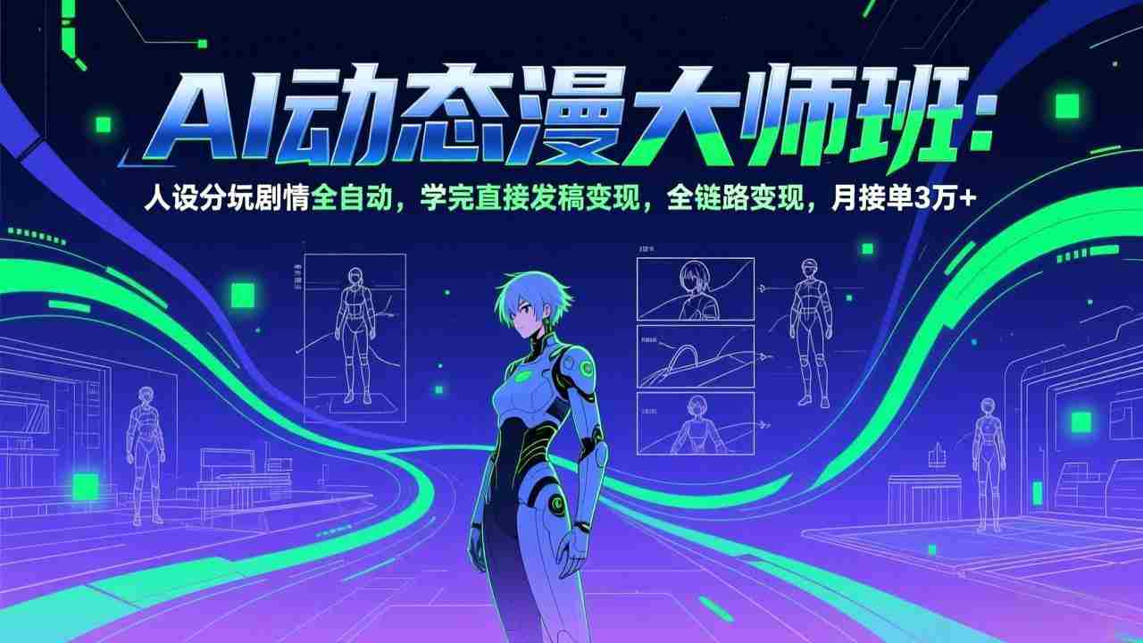 （17402期）AI动态漫剧大师班：人设分镜剧情全自动，学完直接发稿变现，全链路变现，月接单3万+-网创资源
