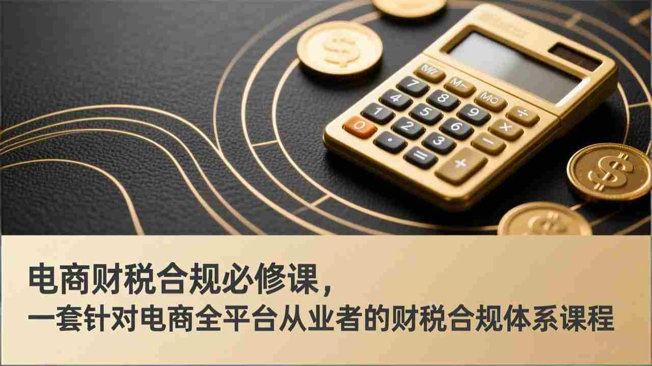 （17359期）电商财税合规必修课，是一套针对电商全平台从业者的财税合规体系课程-网创资源