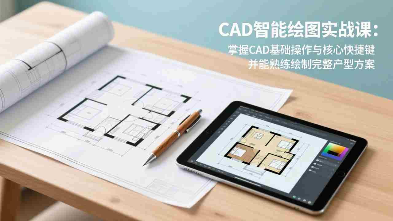 （17348期）CAD智能绘图实战课：掌握CAD基础操作与核心快捷键，并能熟练绘制完整户型方案-网创资源