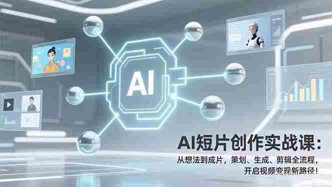 （17327期）AI短片创作实战课：从想法到成片，策划、生成、剪辑全流程，开启视频变现新路径！-网创资源