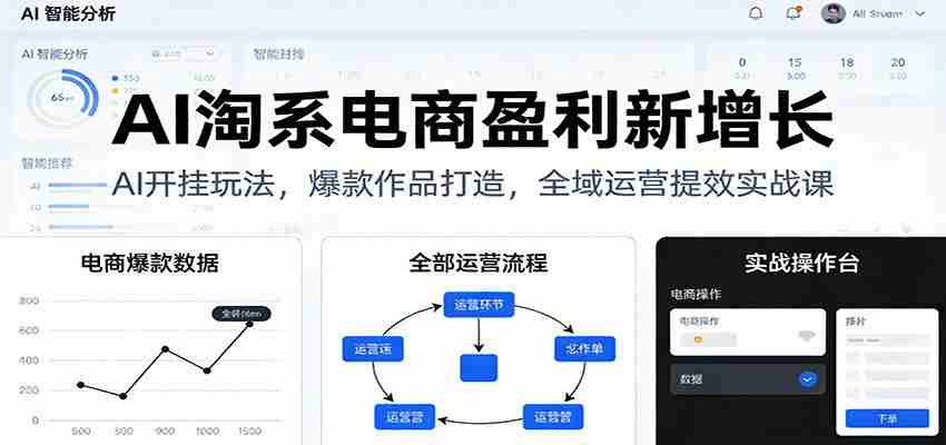 AI淘系电商盈利新增长，AI开挂玩法，爆款作品打造，全域运营提效实战课-网创资源