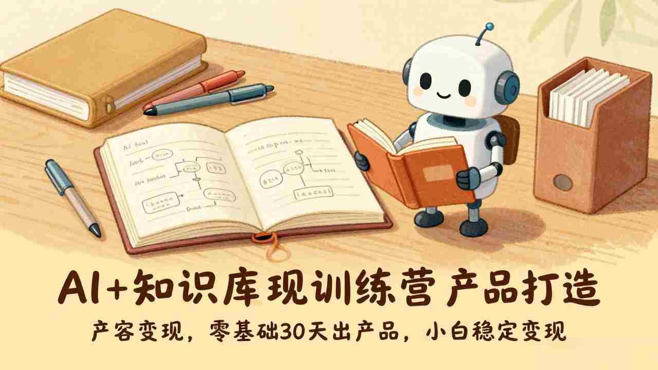 （17323期）AI+知识库变现训练营，产品打造、内容创作、全平台变现，零基础30天出产品，小白稳定变现-网创资源