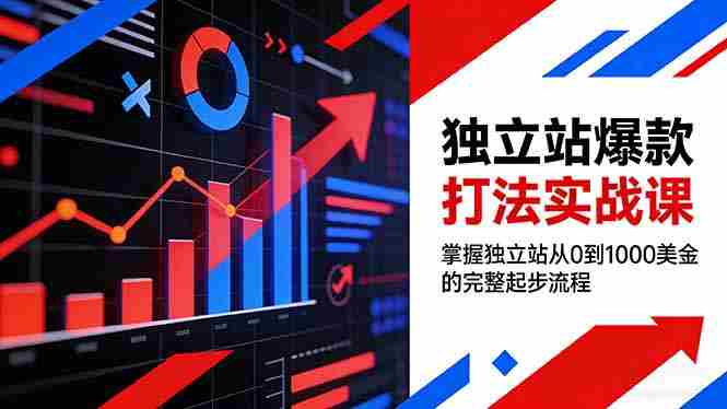 （17322期）独立站爆款打法实战课，掌握独立站从0到1000美金的完整起步流程-网创资源