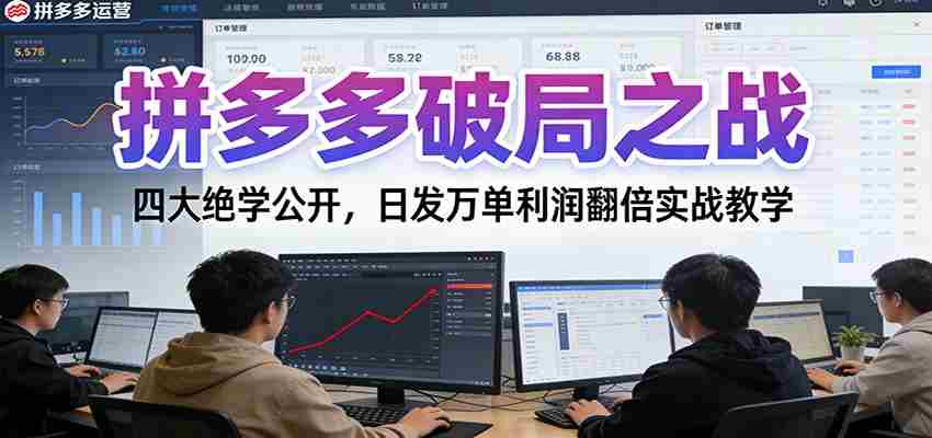 拼多多破局之战：四大绝学公开，日发万单利润翻倍实战教学-网创资源