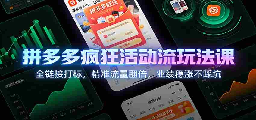 拼多多疯狂活动流玩法课：全链接打标，精准流量翻倍，业绩稳涨不踩坑-网创资源