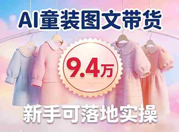 AI童装图文带货拆解，累计出单9.4W，新手可落地实操-网创资源