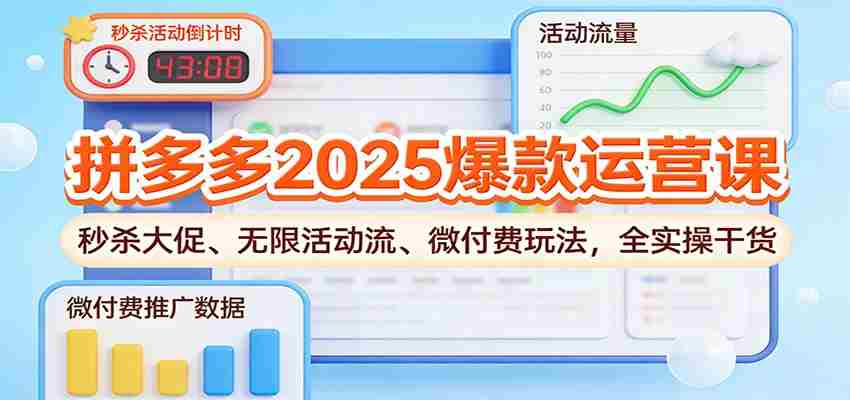 拼多多2025爆款运营课：秒杀大促、无限活动流、微付费玩法，全实操干货-网创资源
