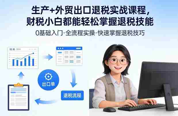 生产+外贸出口退税实战课程，财税小白都能轻松掌握退税技能-网创资源