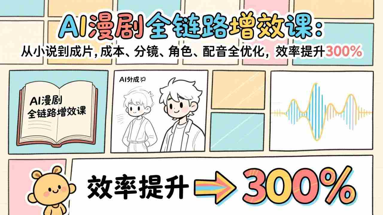 （17245期）AI漫剧全链路增效课：从小说到成片，成本、分镜、角色、配音全优化，效率提升300%-网创资源