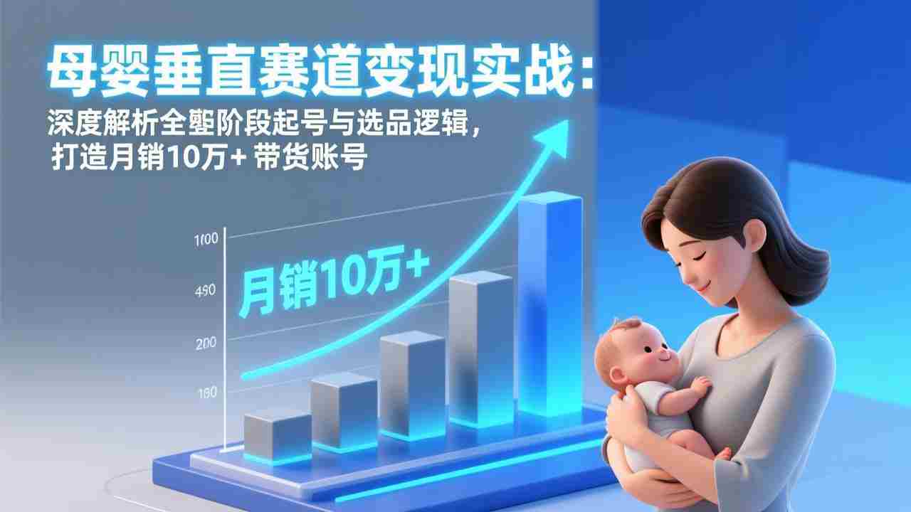 （17233期）母婴垂直赛道变现实战：深度解析三大阶段起号与选品逻辑，打造月销10万+带货账号-网创资源