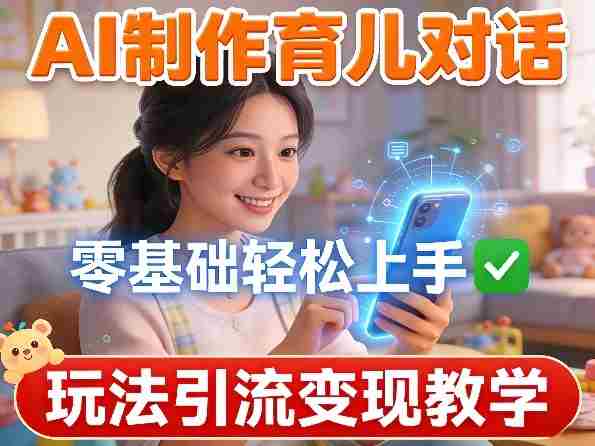 AI制作育儿对话，零基础轻松上手，玩法引流变现教学-网创资源