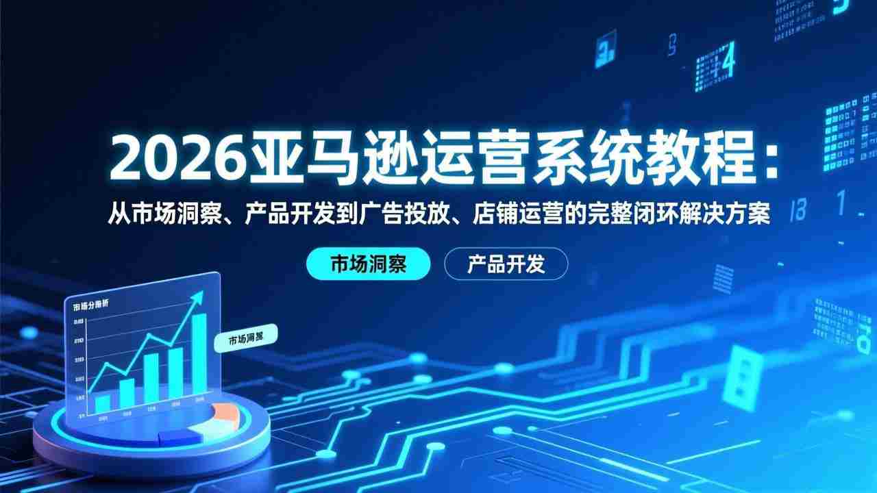 （17208期）2026亚马逊运营系统教程：从市场洞察、产品开发到广告投放、店铺运营的完整闭环解决方案-网创资源
