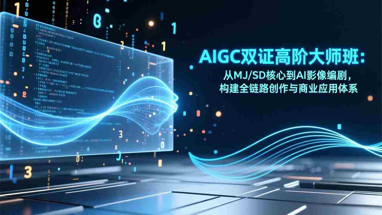 （17198期）AIGC双证高阶大师班：从MJ/SD核心到AI影像编剧，构建全链路创作与商业应用体系-网创资源
