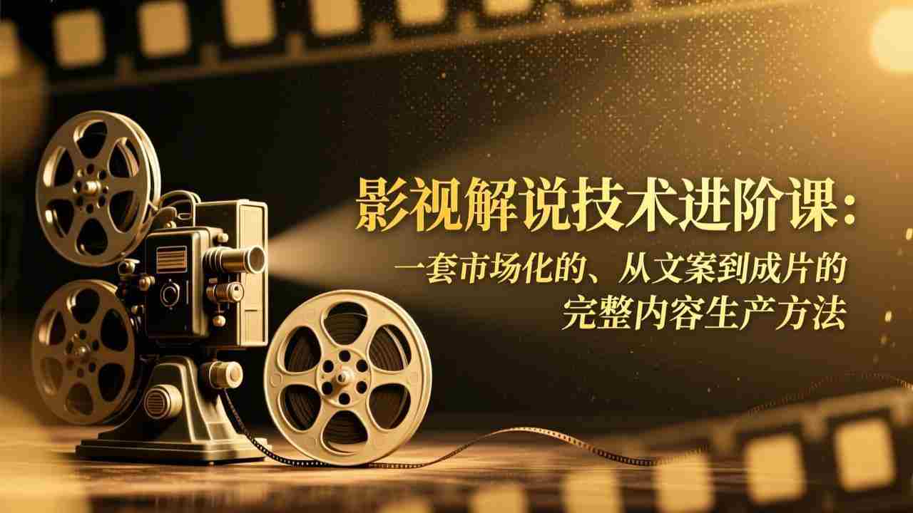 （17185期）影视解说技术进阶课：一套市场化的、从文案到成片的完整内容生产方法-网创资源