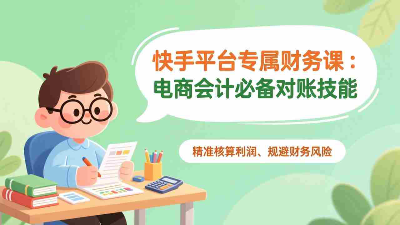 （17167期）快手平台专属财务课：电商会计必备对账技能，精准核算利润、规避财务风险-网创资源