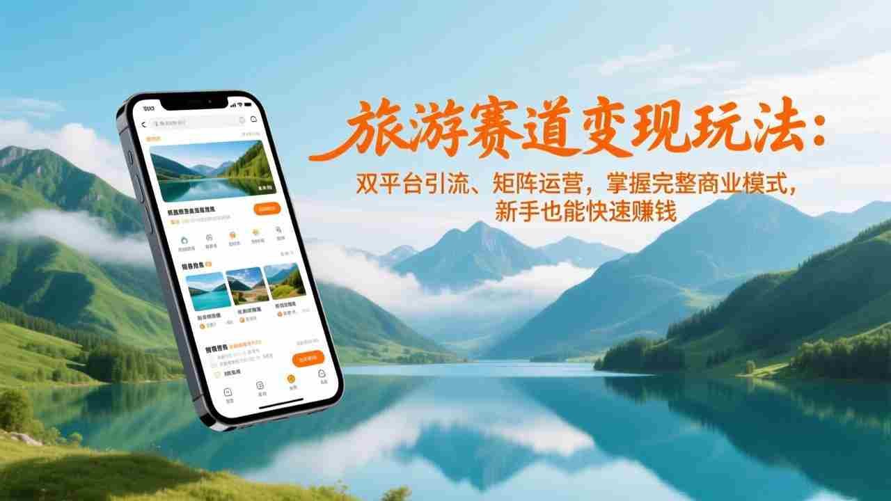 （17153期）旅游赛道变现玩法：双平台引流、矩阵运营，掌握完整商业模式，新手也能快速赚钱-网创资源