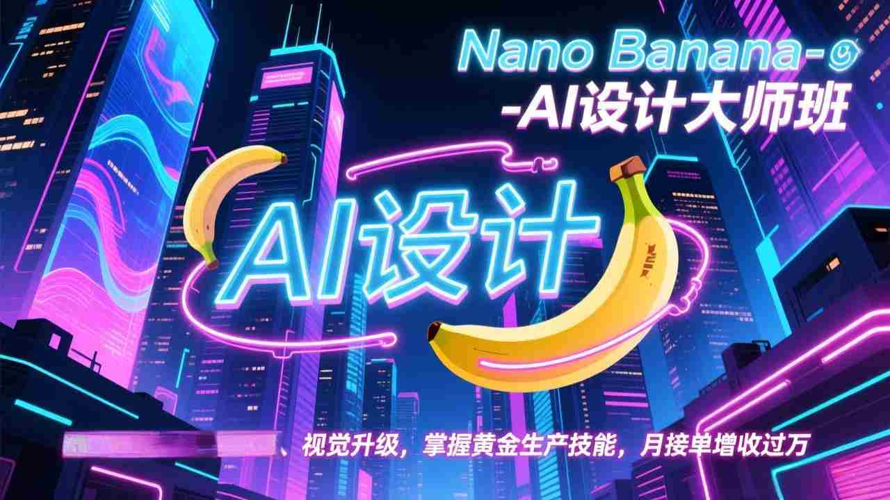 （17141期）Nano Banana-AI设计大师班，修图合成、广告创作、视觉升级，掌握黄金生产技能，月接单增收过万-网创资源