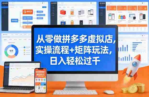 从零做拼多多虚拟店，实操流程+矩阵玩法，日入轻松过千【揭秘】-网创资源