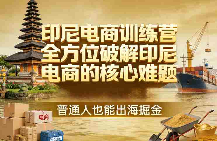 印尼电商训练营，全方位破解印尼电商的核心难题，普通人也能出海掘金-网创资源