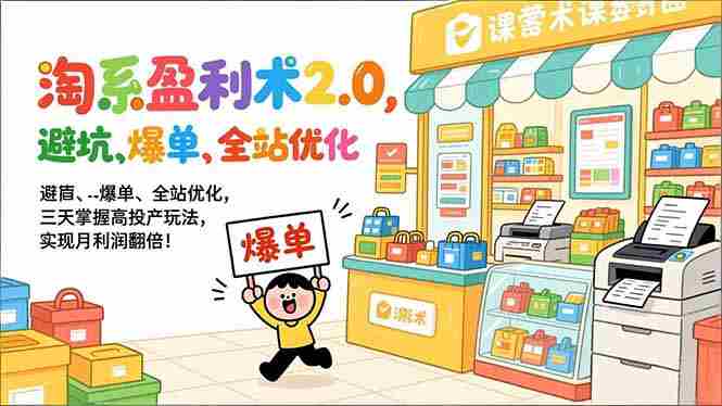 （17127期）淘系盈利术2.0，避坑、爆单、全站优化，三天掌握高投产玩法，实现月利润翻倍！-网创资源