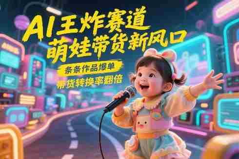 AI王炸赛道，萌娃带货新风口，条条作品爆单，带货转换率翻倍，核心逻辑拆解-网创资源