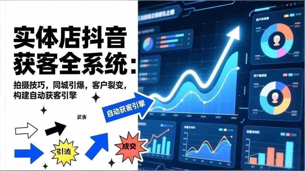 （17090期）2026实体店抖音获客全系统：拍摄技巧，同城引爆，客户裂变，构建自动获客引擎-网创资源