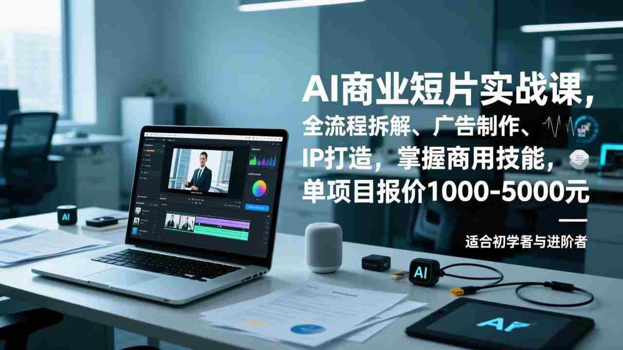 （17051期）AI商业短片实战课，全流程拆解、广告制作、IP打造，掌握商用技能，单项目报价1000-5000元-网创资源