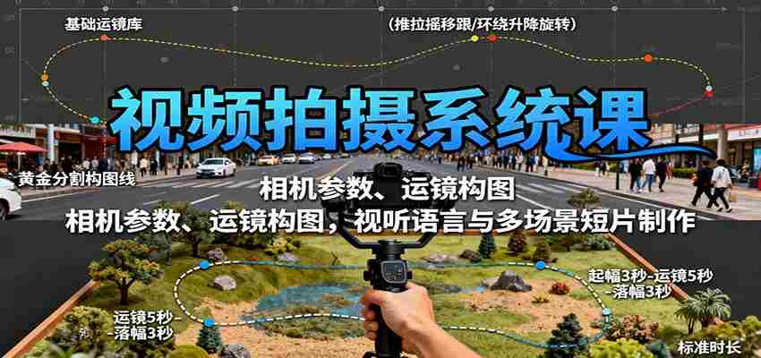 视频拍摄系统课：相机参数、运镜构图，视听语言与多场景短片制作-网创资源