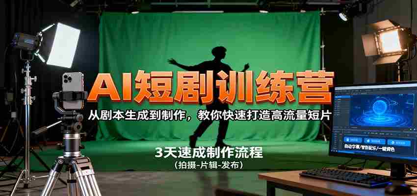 AI短剧训练营，从剧本生成到制作，教你快速打造高流量短片-网创资源