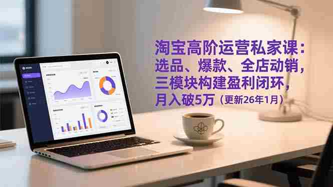 （17016期）淘宝高阶运营私家课：选品、爆款、全店动销，三模块构建盈利闭环，月入破5万（更新26年1月）-网创资源