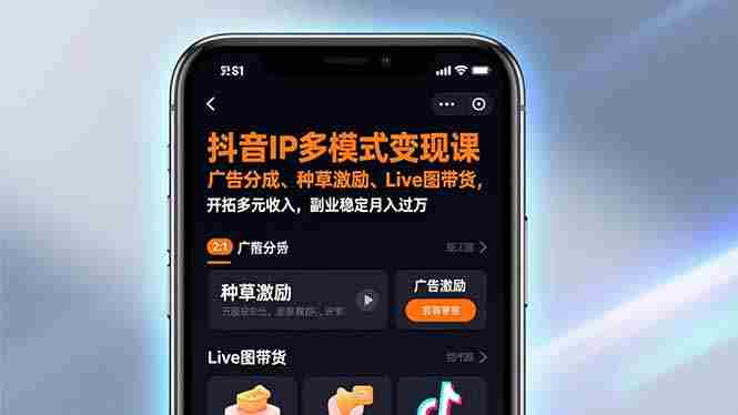 （17014期）抖音IP多模式变现课，广告分成、种草激励、Live图带货，开拓多元收入，副业稳定月入过万-网创资源