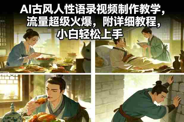 AI古风人性语录视频制作教学，流量超级火爆，附详细教程，小白轻松上手-网创资源
