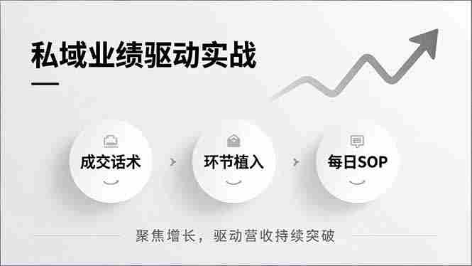 （16988期）私域业绩驱动实战，成交话术、环节植入、每日SOP，聚焦增长，驱动营收持续突破-网创资源